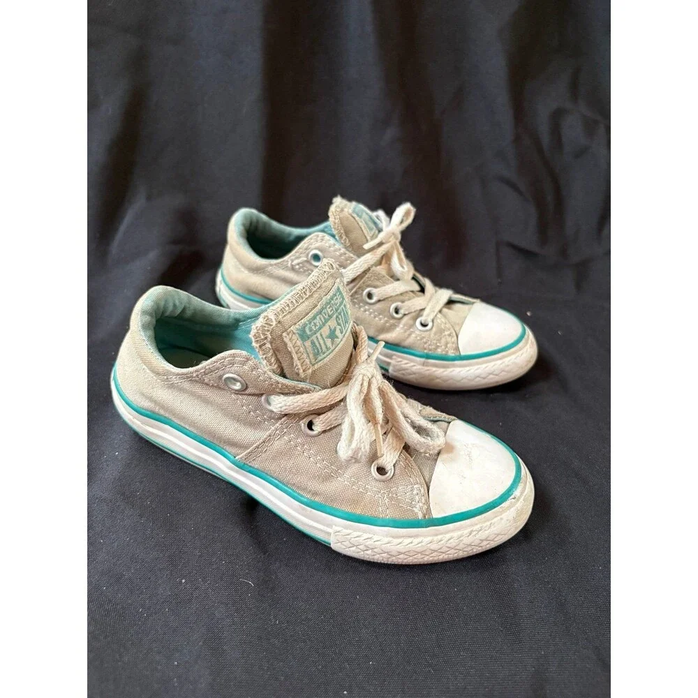 Converse Chuck Taylor size 12 low top gray and turquoise shoes sneakers